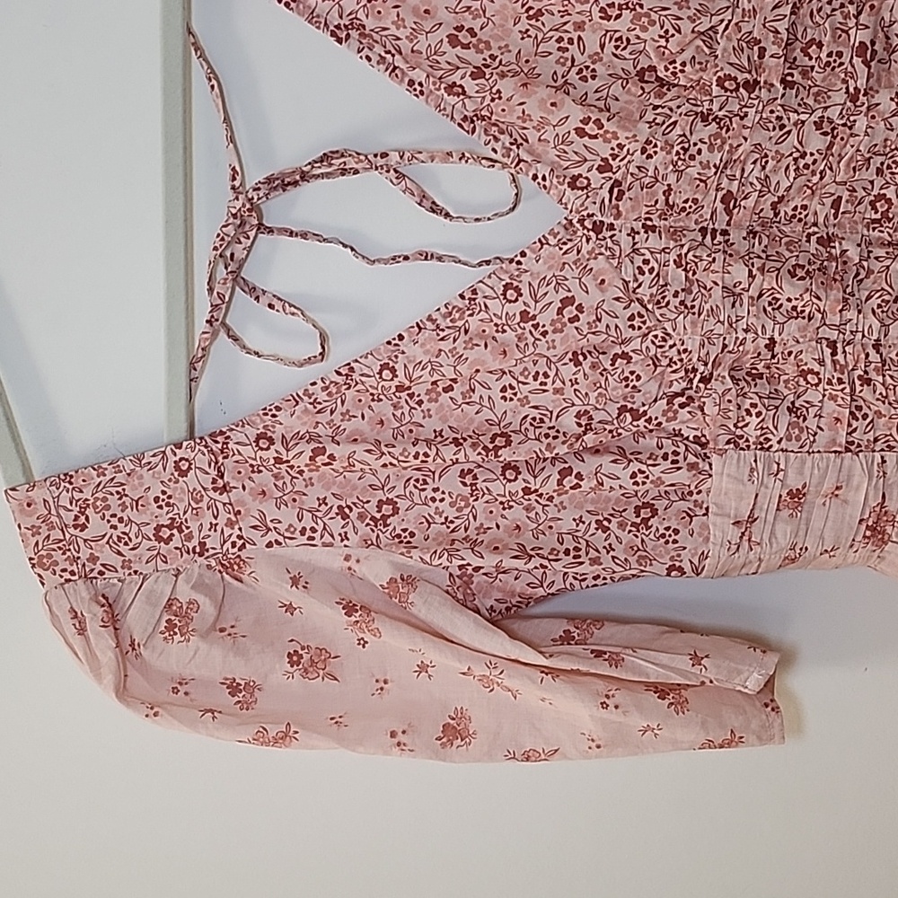 American EAGLE Y2K Baby Doll Ruffled  Floral Pink Dress Size Small - Picture 7 of 16